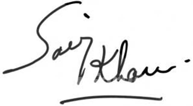 Saroj Khan Signature