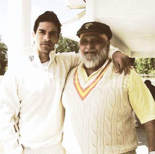 Angad Bedi with his father Bishan Singh Bedi