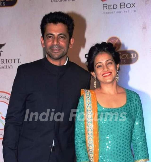 Sunil Grover with his wife