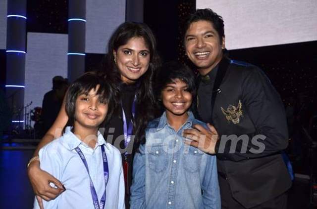 Shaan with his wife and children