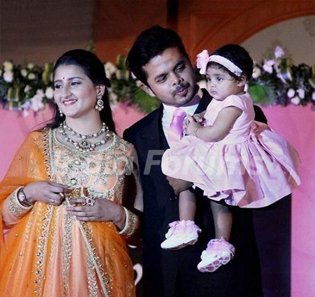 Sreesanth with his wife and daughter