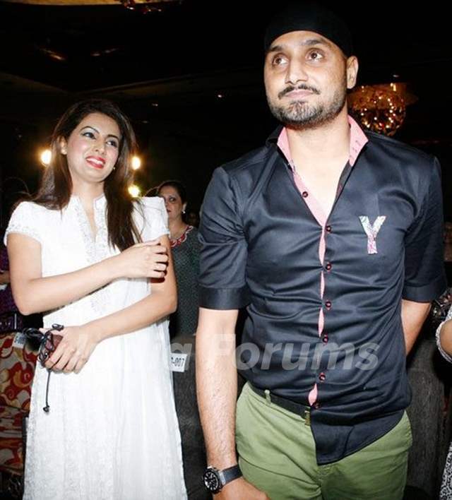 Harbhajan Singh with his wife Geeta Basra