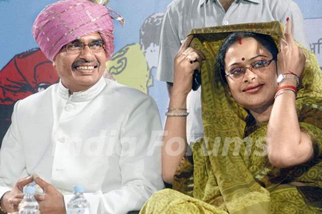 Sadhna Singh with her husband