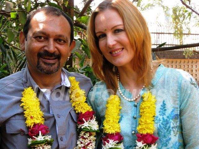 Suzanne Bernert with her husband Akhil Mishra