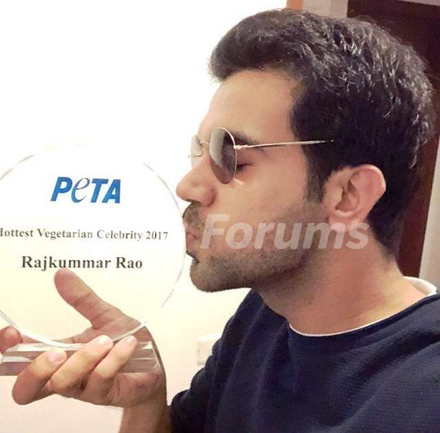 Rajkummar Rao With His PETA Hottest Vegetarian Celebrity - Hottest Vegetarian