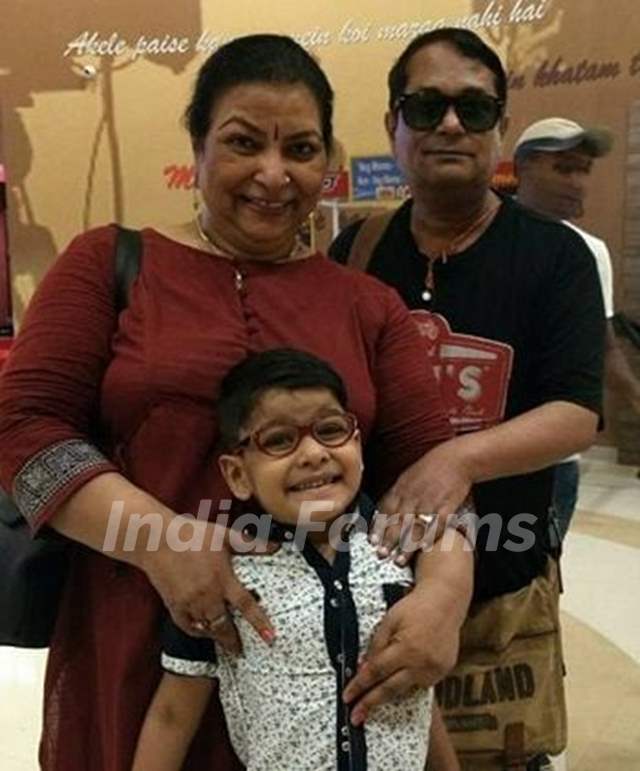 Abha Parmar with husband and grandson