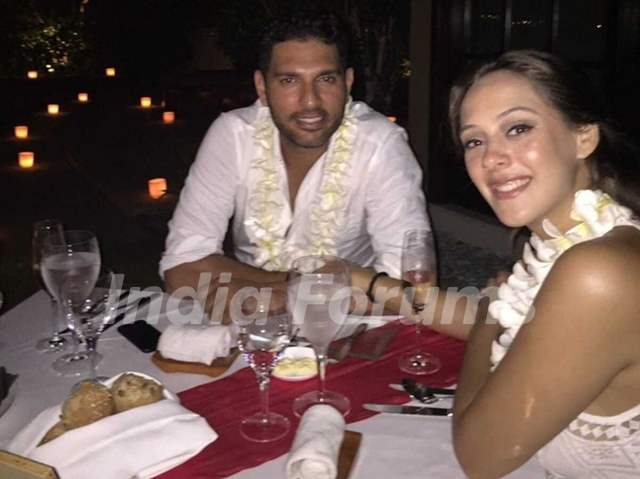 Hazel Keech with Yuvraj Singh