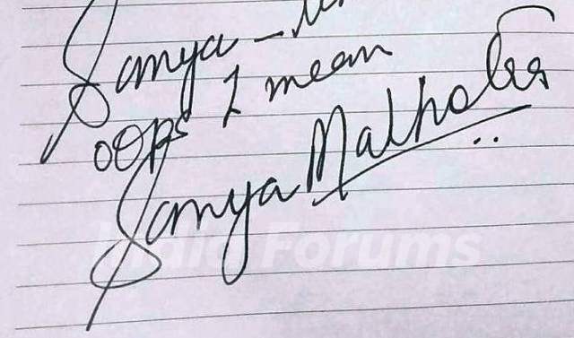 Sanya Malhotra's signature