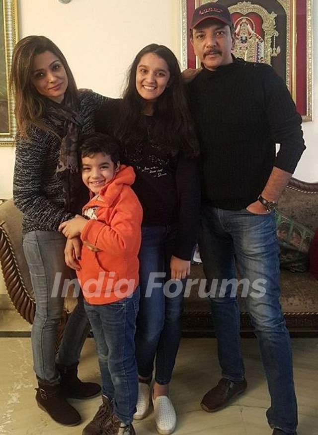 Shahana Verma with her husband and children