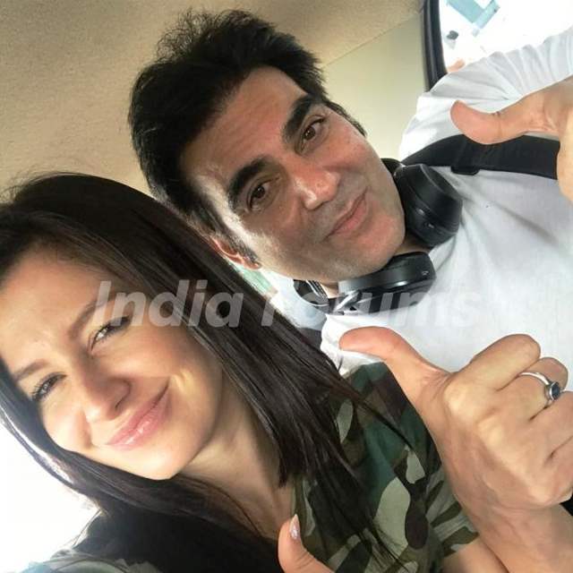 Giorgia Andriani with Arbaaz Khan