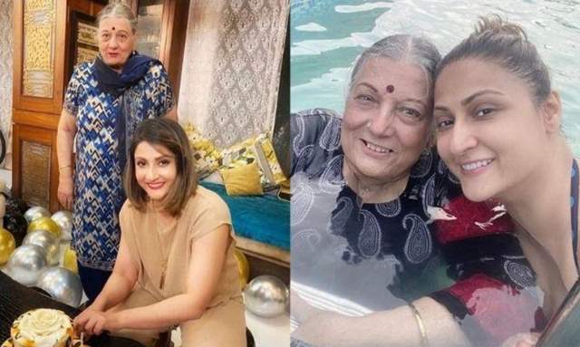 Urvashi Dholakia and her mother 