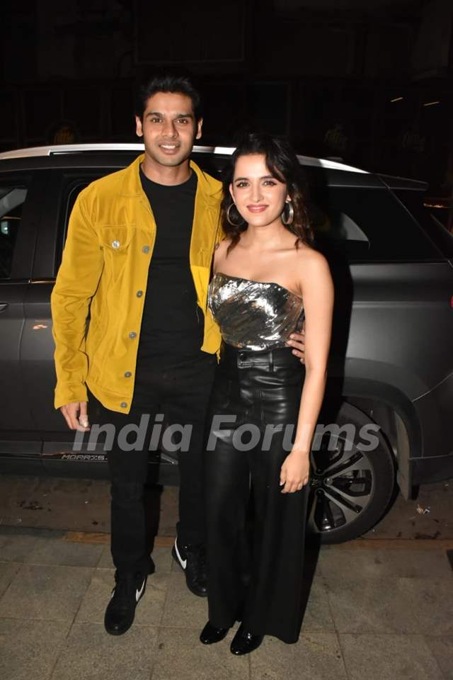 Abhimanyu Dassani and Shirley Setia spotted in Bandra for promoting her upcoming film Nikkama 