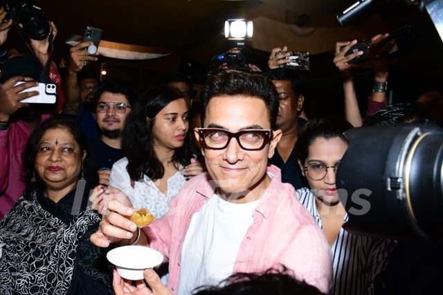 Aamir Khan spotted at the laal Singh Chaddha trailer preview in Mumbai 
