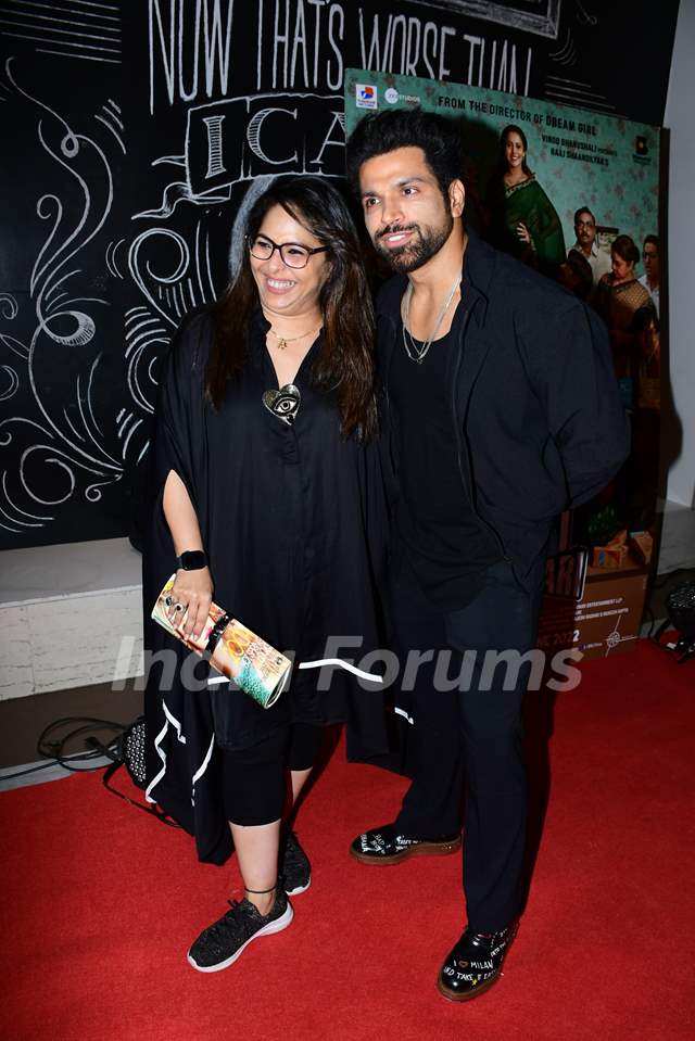 Ekta Kapoor and Rithvik Dhanjani spotted at screening of Janhit Mein Jaari in the city