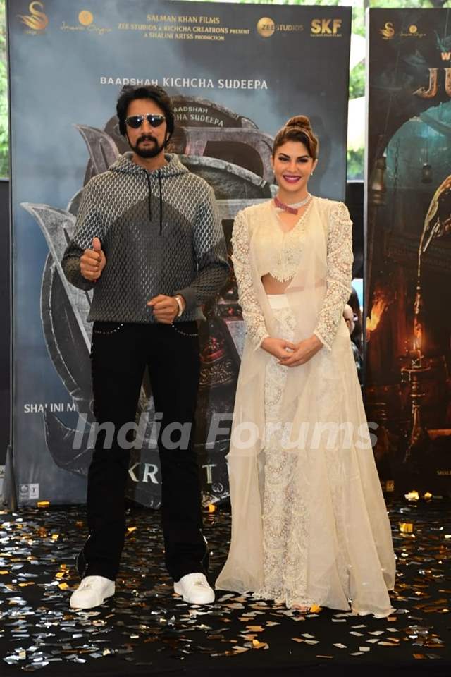Kichcha Sudeep and Jacqueline Fernandez clicked at the trailer launch of Vikrant Rona