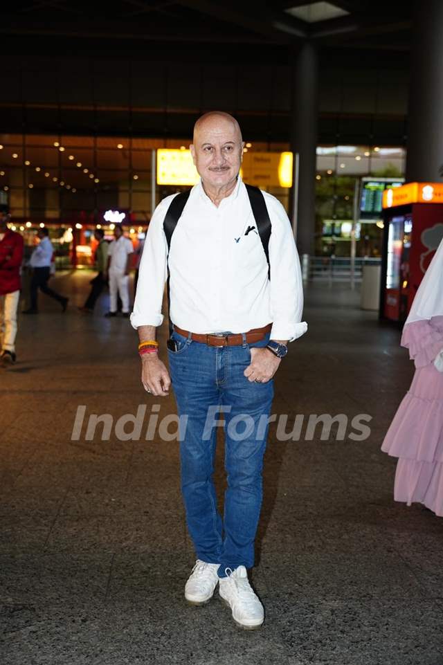 Anupam Kher spotted at the Mumbai airport