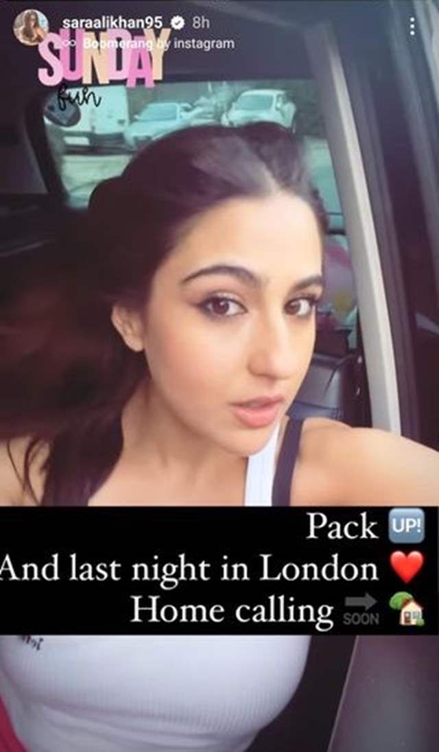 Sara Ali Khan's Instagram story