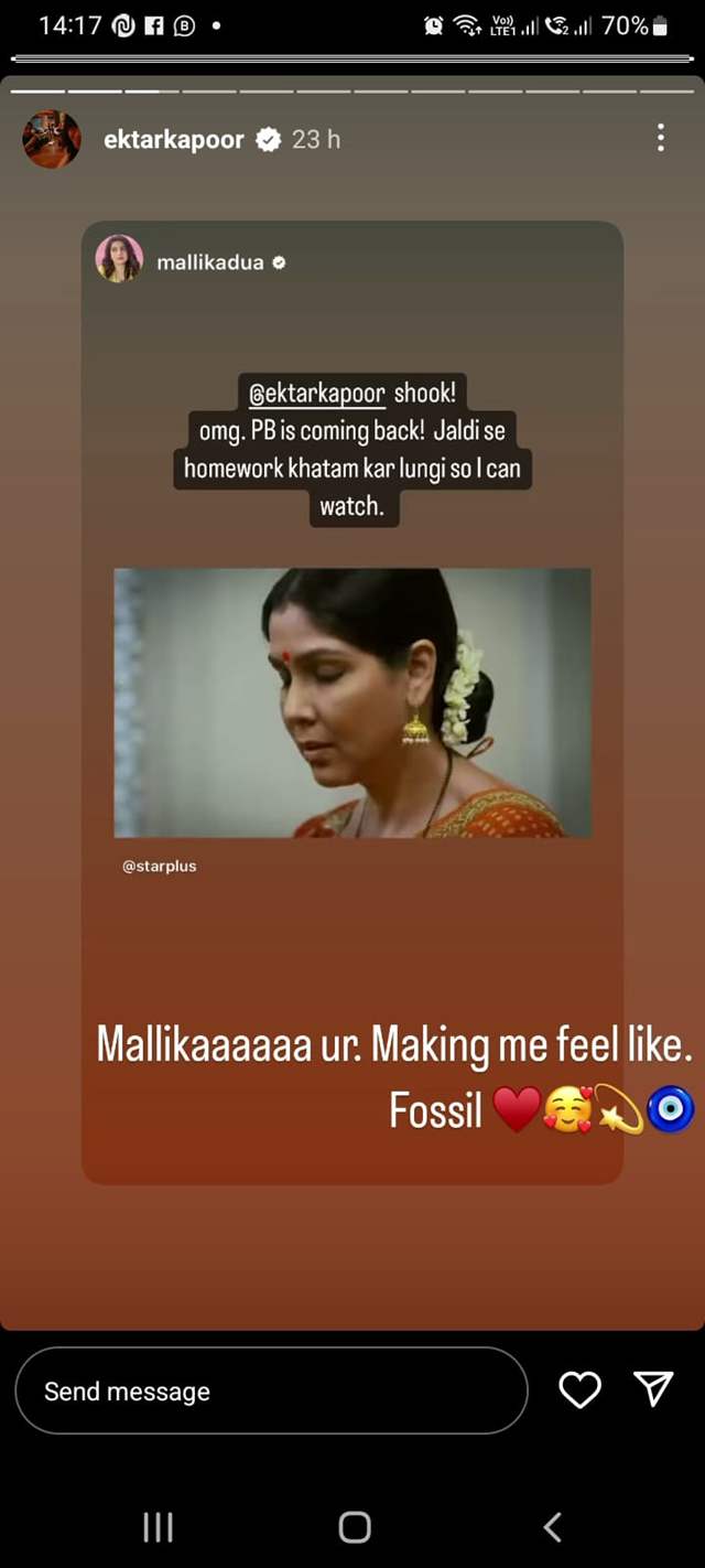 Mallika and Ekta's banter on social media