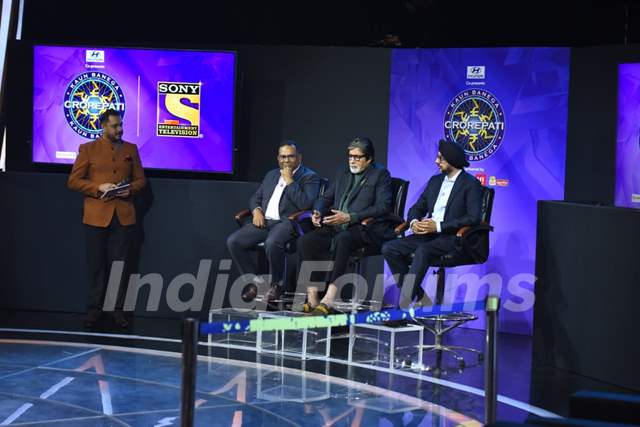 Amitabh Bachchan, NP Singh, Danish Khan, Indranil Chakraborty clicked for the launch of Kaun Banega Crorepati Season 14 