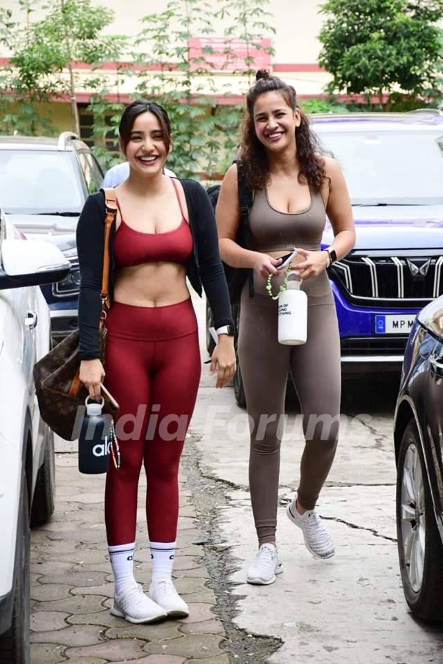 Neha and Aisha Sharma's workout wear