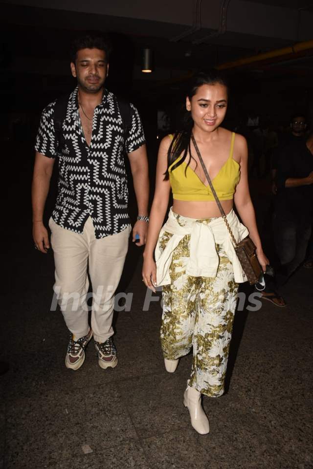Karan Kundrra and Tejasswi Prakash spotted at the Mumbai airport