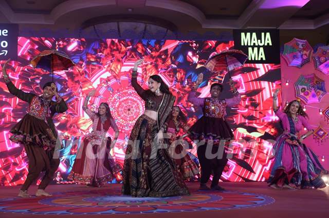 Madhuri Dixit spotted at trailer launch of film Maja Ma 