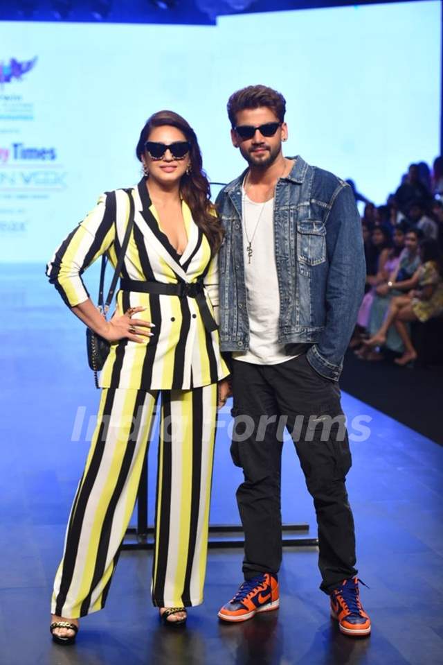 Huma Qureshi and Zaheer Iqbal clicked at the Bombay Times Fashion Week 2022