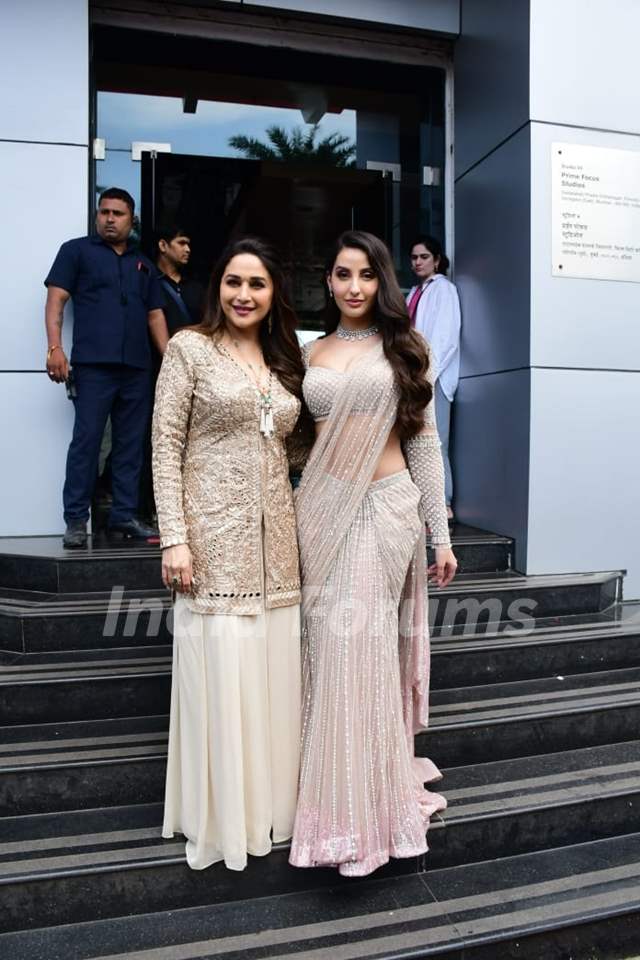 Nora Fatehi and Madhuri Dixit spotted on the set of Jhalak Dikhhla Jaa 10 