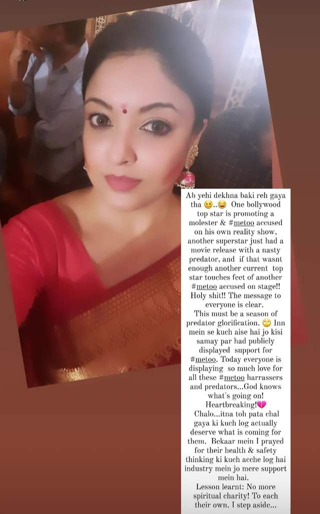 Tanushree Dutta's Instagram story 