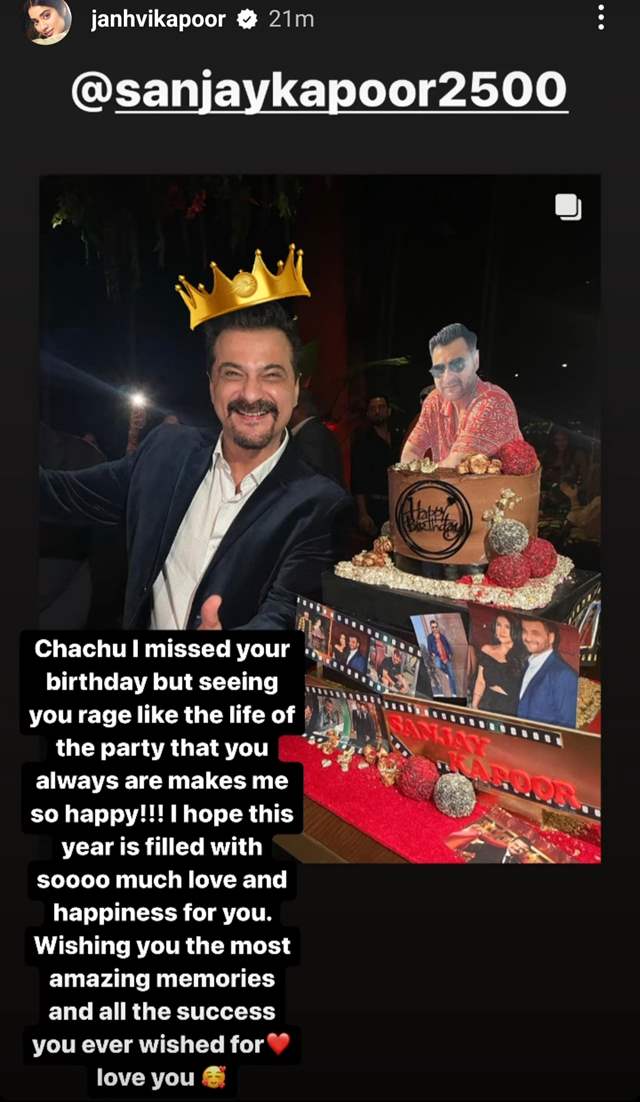 Janhvi Kapoor's Instagram story 