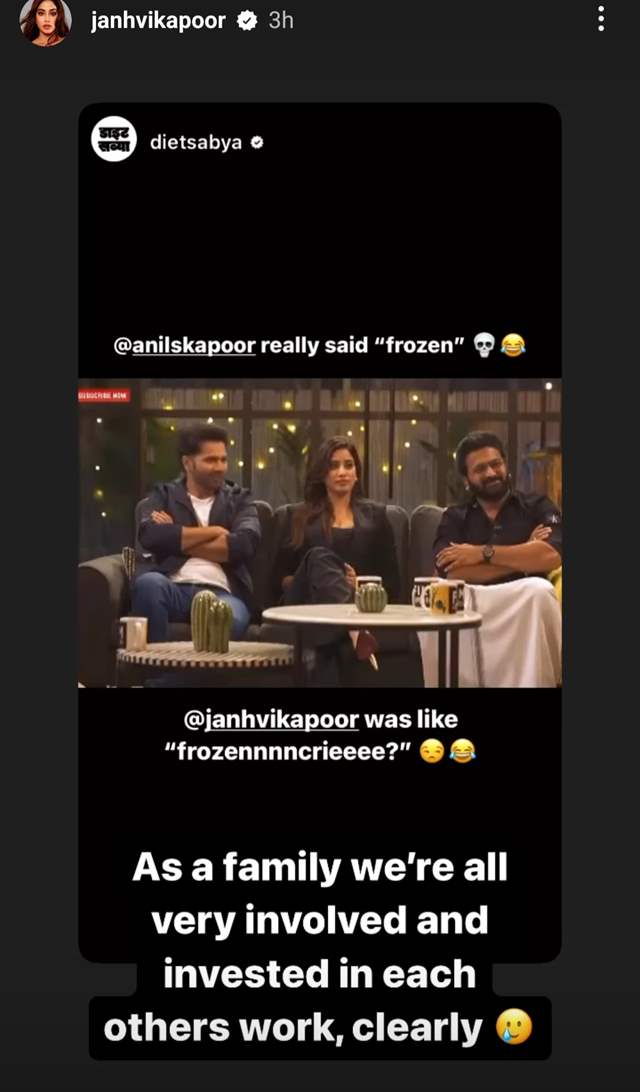 Janhvi Kapoor's Instagram story 