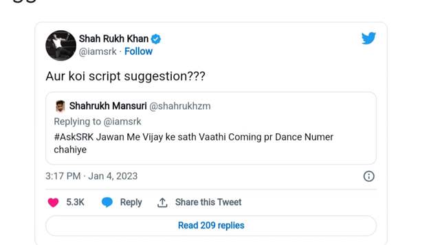 SRK's tweet