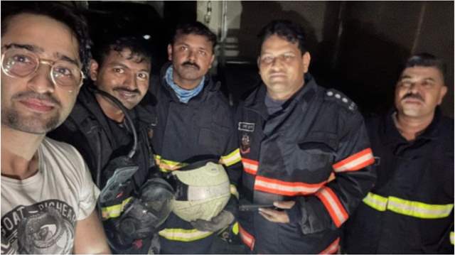 Shaheer Sheikh and Fire brigade officers