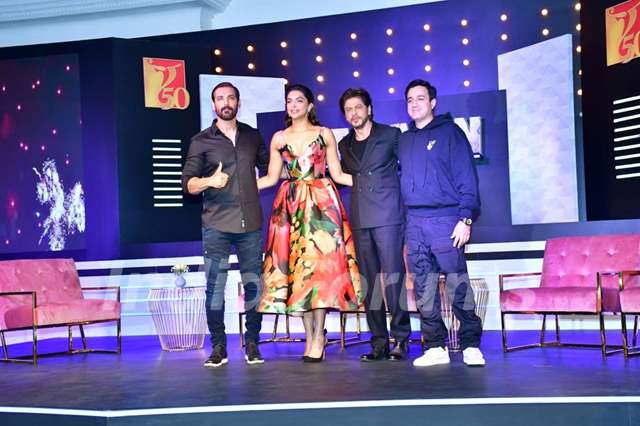 Shah Rukh Khan, Deepika Padukone, John Abraham and Siddharth Anand attend the press conference on the success of Pathaan
