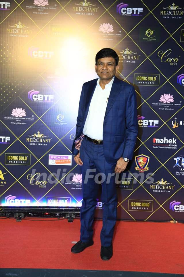 Jayantilal Gada snapped attending the Iconic Gold Awards 2023