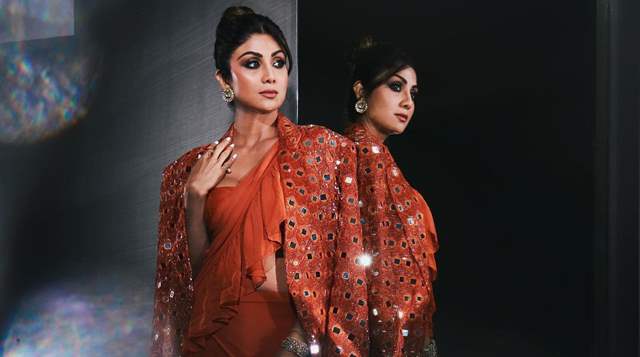 Shilpa Shetty Blue Georgette Festival Wear Saree 164706 | Elegant saree,  Saree models, Saree collection