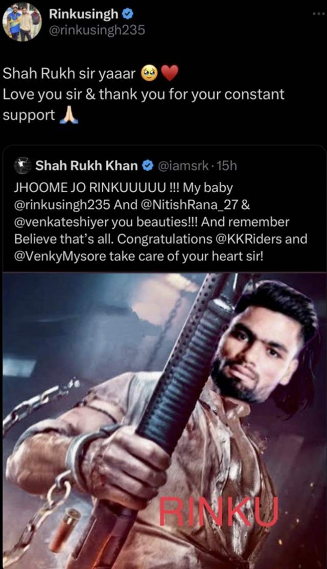 Rinku Singh's tweet