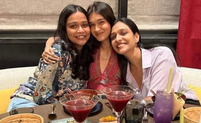 Aishwarya Khare with her siblings