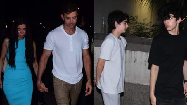 Saba Azad and Hrithik Roshan and his sons