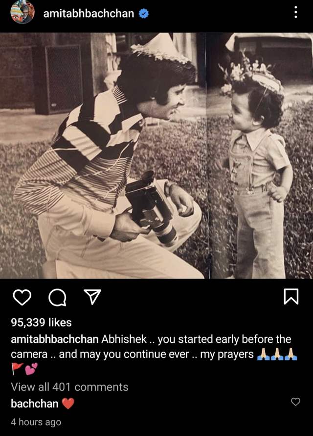 Amitabh Bachchan's Instagram post 