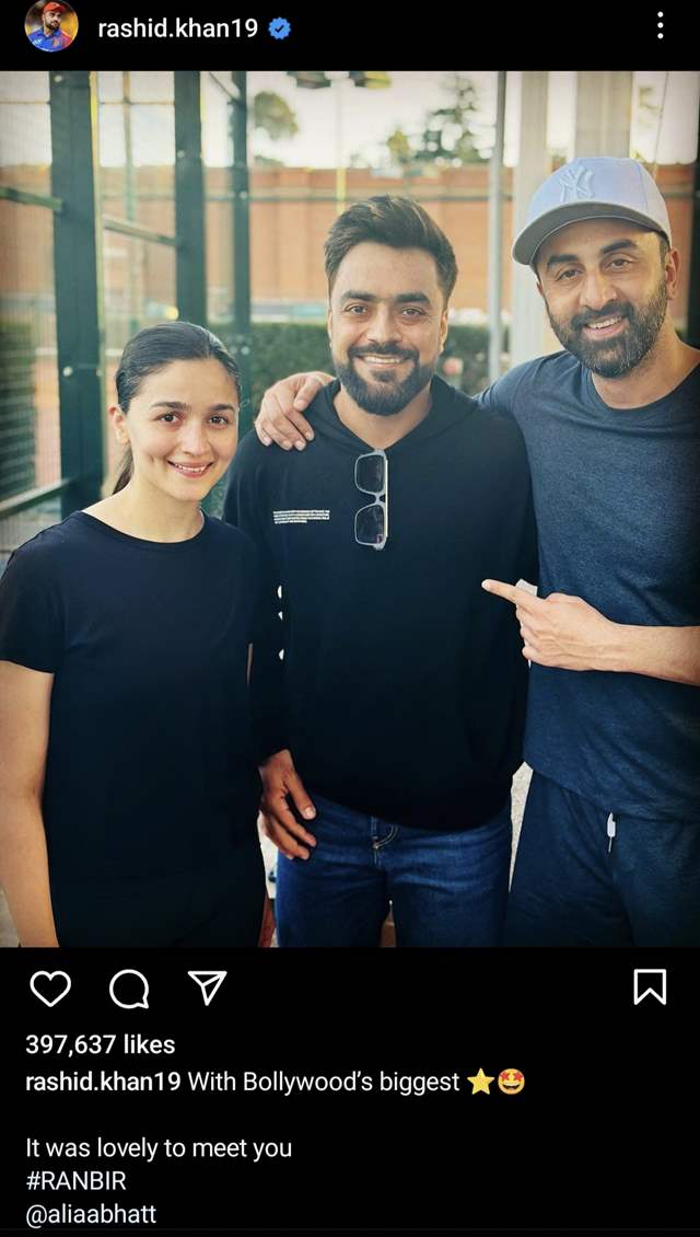 Rashid Khan's Instagram post 