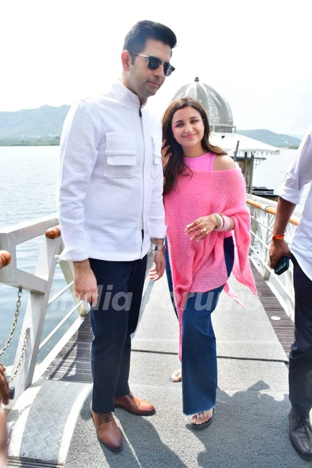 Parineeti Chopra and Raghav Chadha first appearance after marriage 