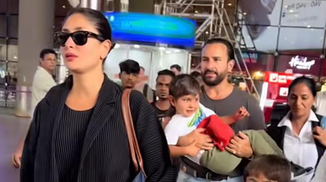 Kareena Kapoor with Saif and kids