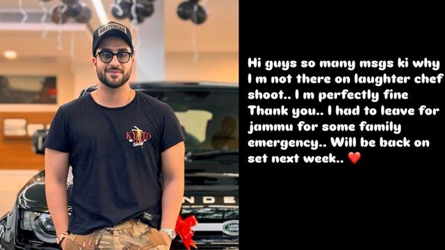 Aly Goni addresses fans' concerns on his absence from Laughter Chefs' shoot: "Had to leave for Jammu..."