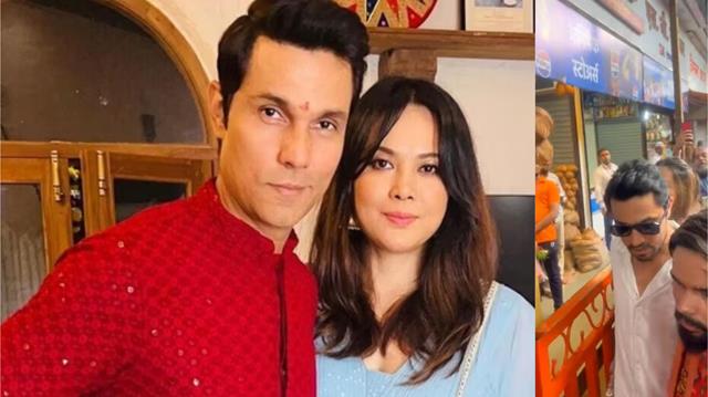 Randeep Hooda and Lin Laishram opt for commoner experience at Lalbaugcha Raja, video goes vira