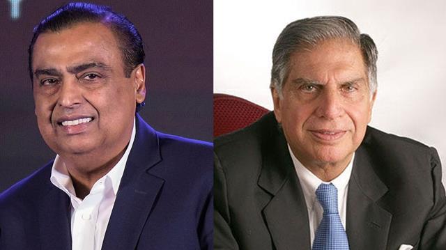 Mukesh Ambani and Ratan Tata