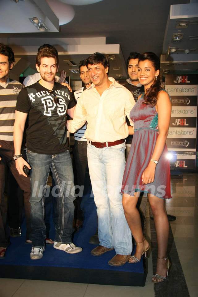 Director Madhur Bhandarkar, Bollywood actors Neil Nitin Mukesh and Mughda at the promotional event of their upcoming movie