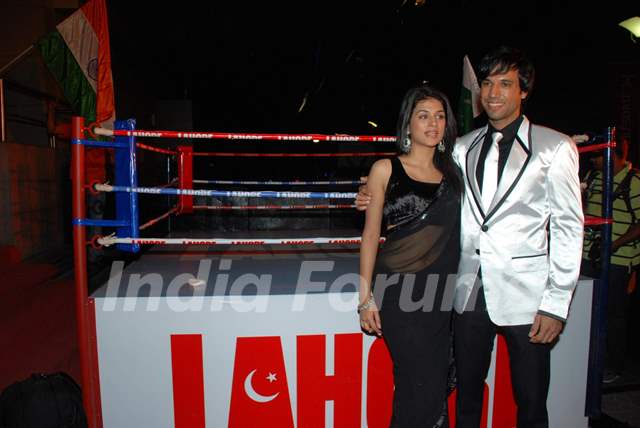 Aanaahad and Shraddha Das at the Premiere of Film Lahore at Cinemax