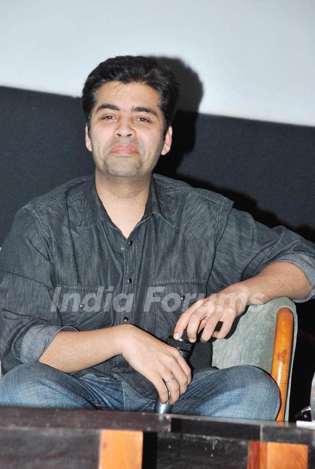 Karan Johar at Whistling Woods at Goregaon