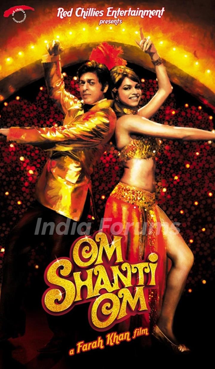 Poster of Om Shanti Om with Shahrukh and Deepika